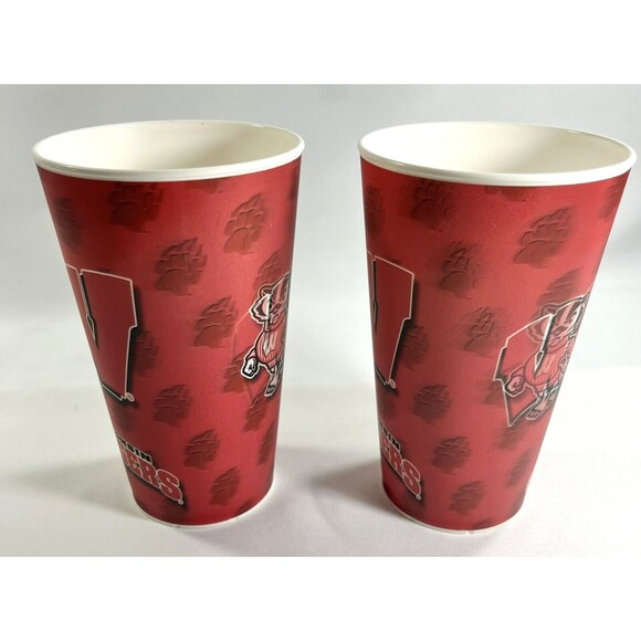 Wisconsin Badgers Holographic Cups 3-D Capital Cups Made In USA Set Of 2 - Picture 2 of 10